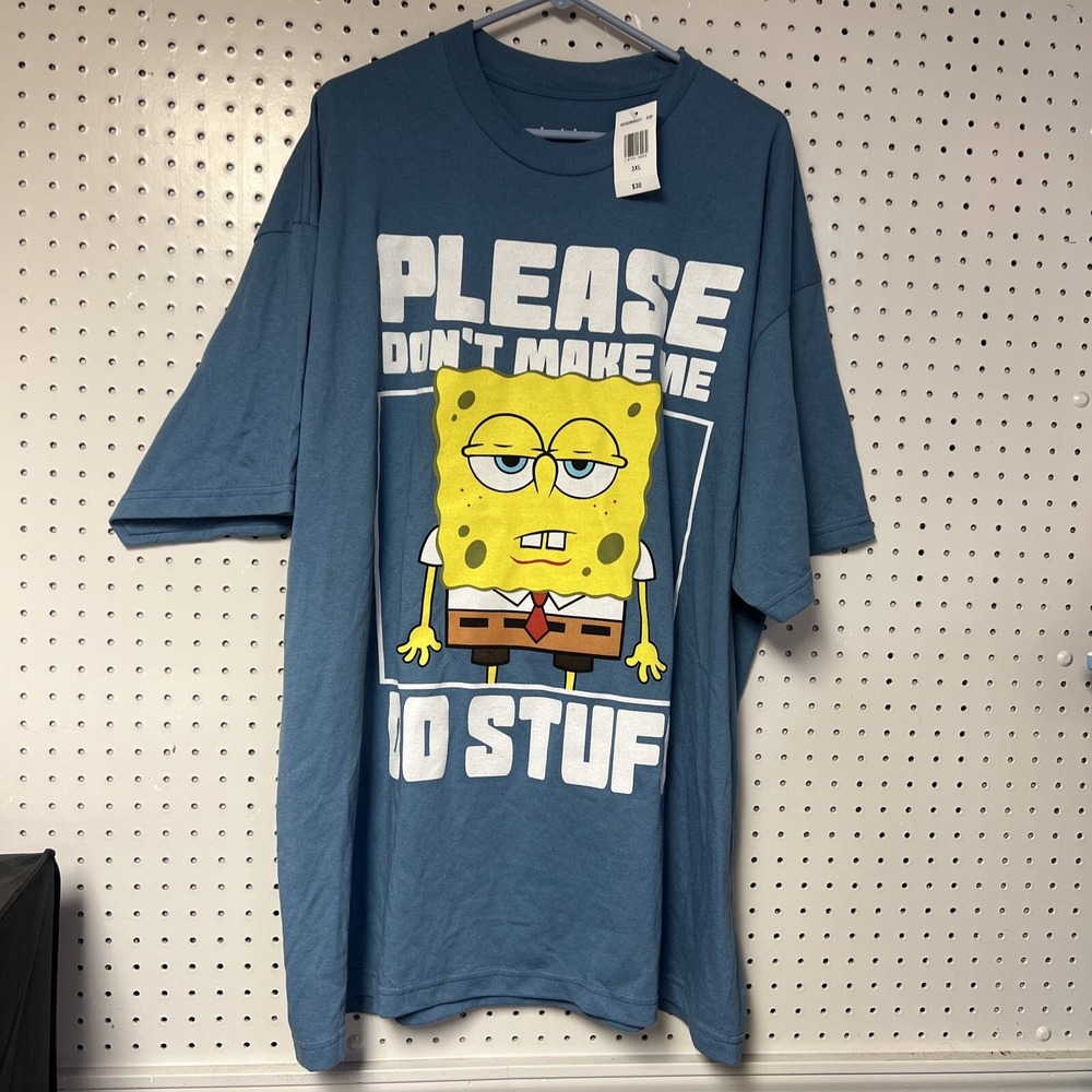 New SpongeBob‎ Squarepants 3XL Nickelodeon T-Shirt Blue